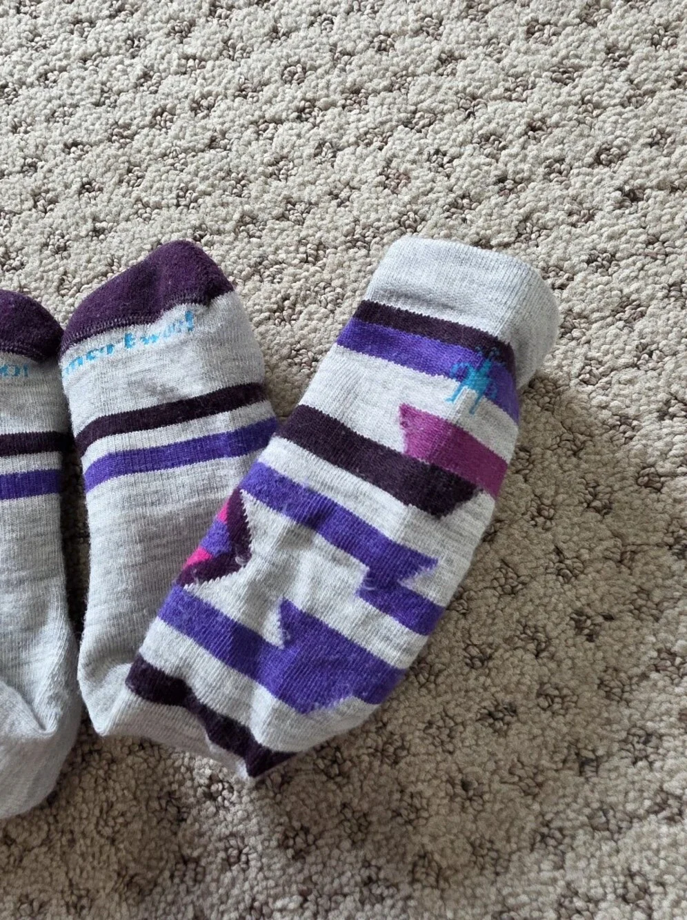 Smartwool Gray and Purple Socks